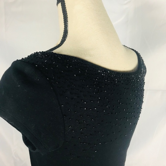 Karen Kane, Black, Beaded, Heavy Knit Dress - Picture 5 of 7